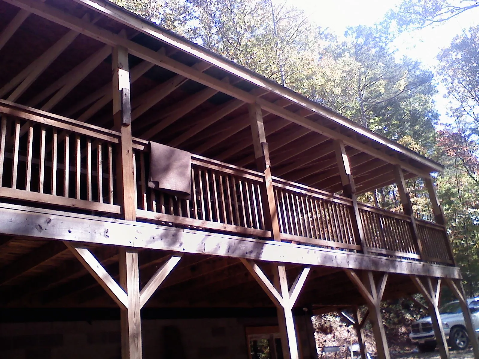 Timber framing under a new elevated porch and deck — Roof Leak Repair in Pittsburgh by Roofing Brothers